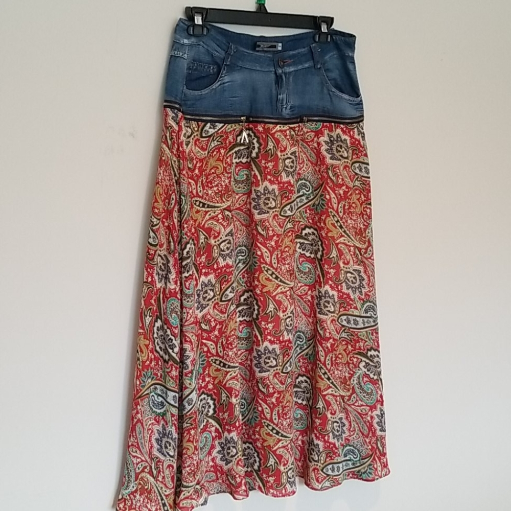 Skirt jean mid length (s)